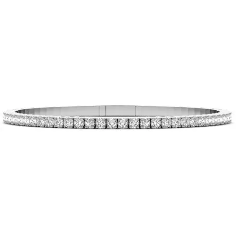 14k White Gold 5.06Ct Lab Grown Diamond Flexible Bracelet with 63 Diamonds
