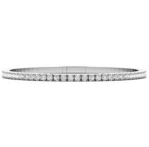 14k White Gold 5.06Ct Lab Grown Diamond Flexible Bracelet with 63 Diamonds