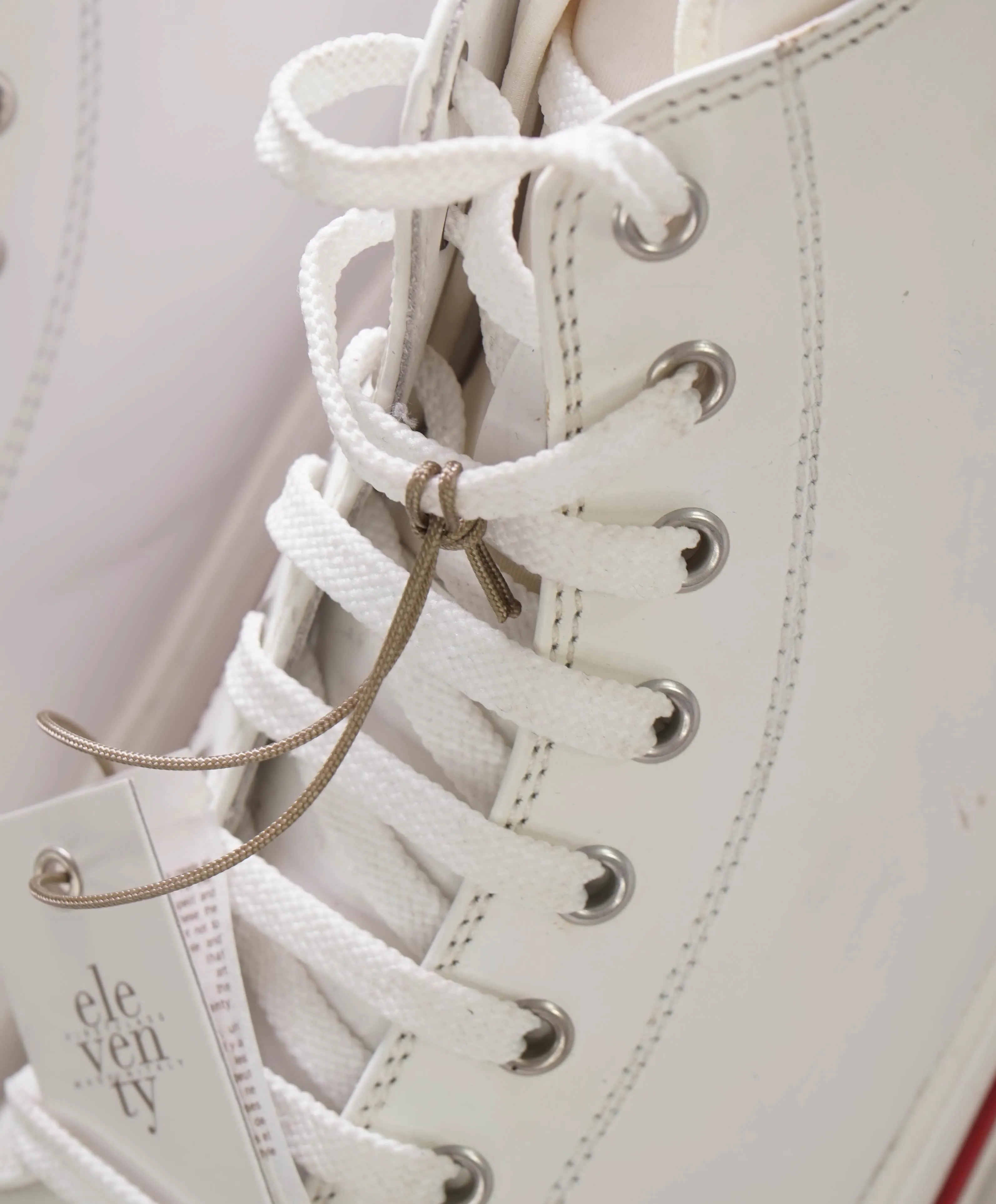 $695 ELEVENTY - Hight Top White Chunky Leather Sneaker - 11 US (44EU)
