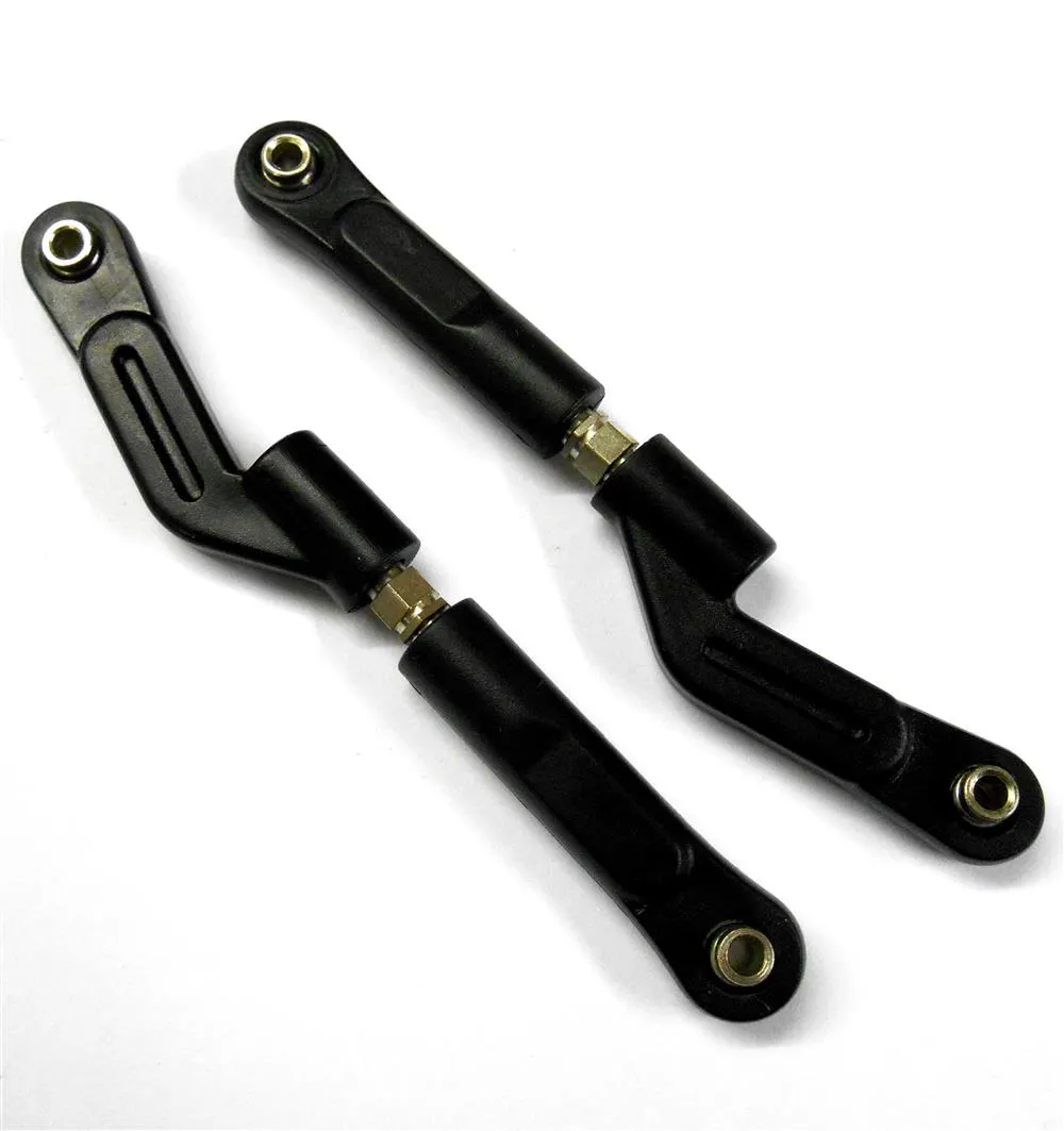 85743 Plastic Black Rear Upper Arm Link Pair Left / Right 1/8 Scale