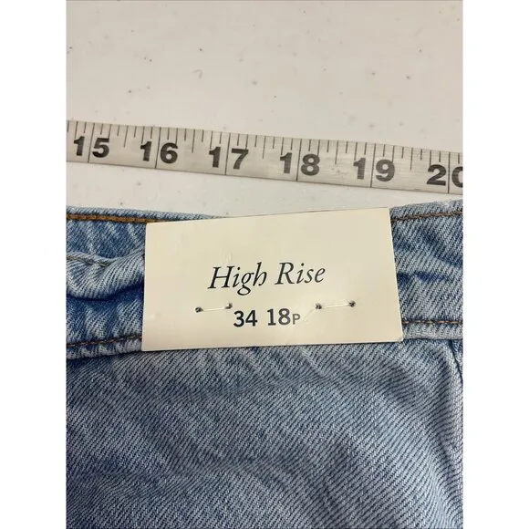ABERCROMBIE &amp; FITCH High Rise Denim Midi Skirt Light Wash Sz 34 / 18 p