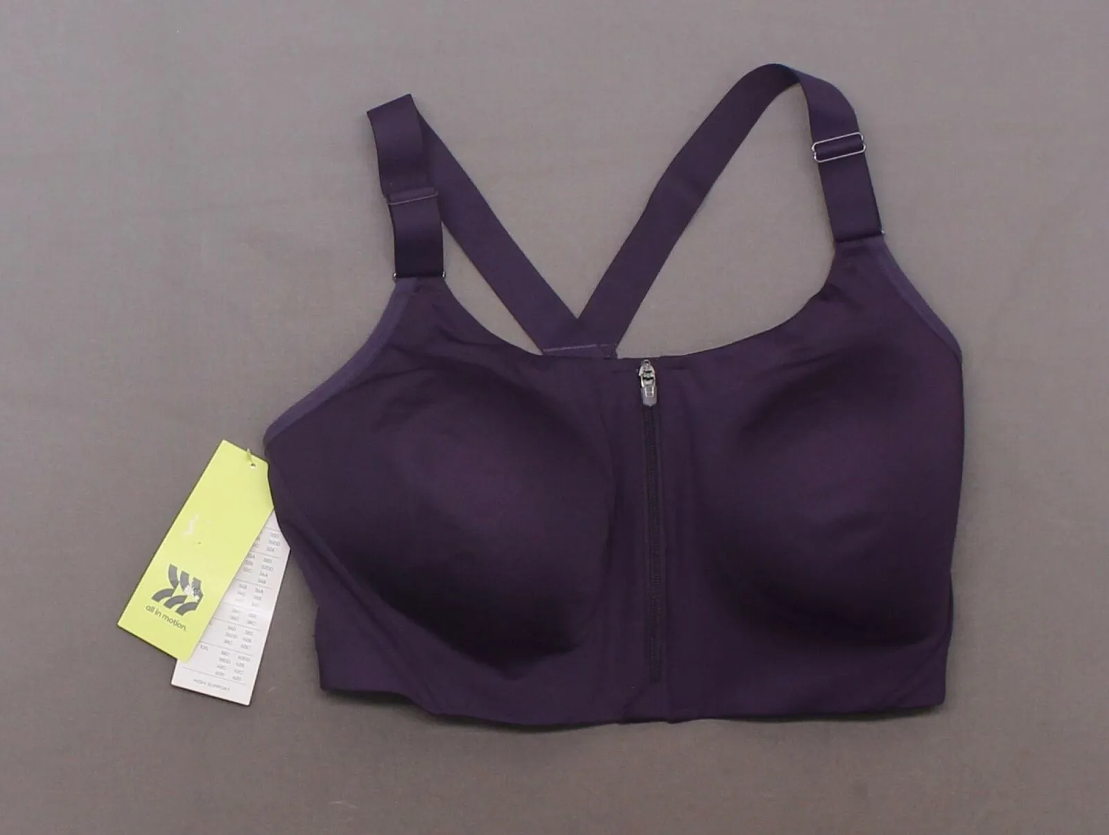 All In Motion Women's High Support Zip Front Sports Bra