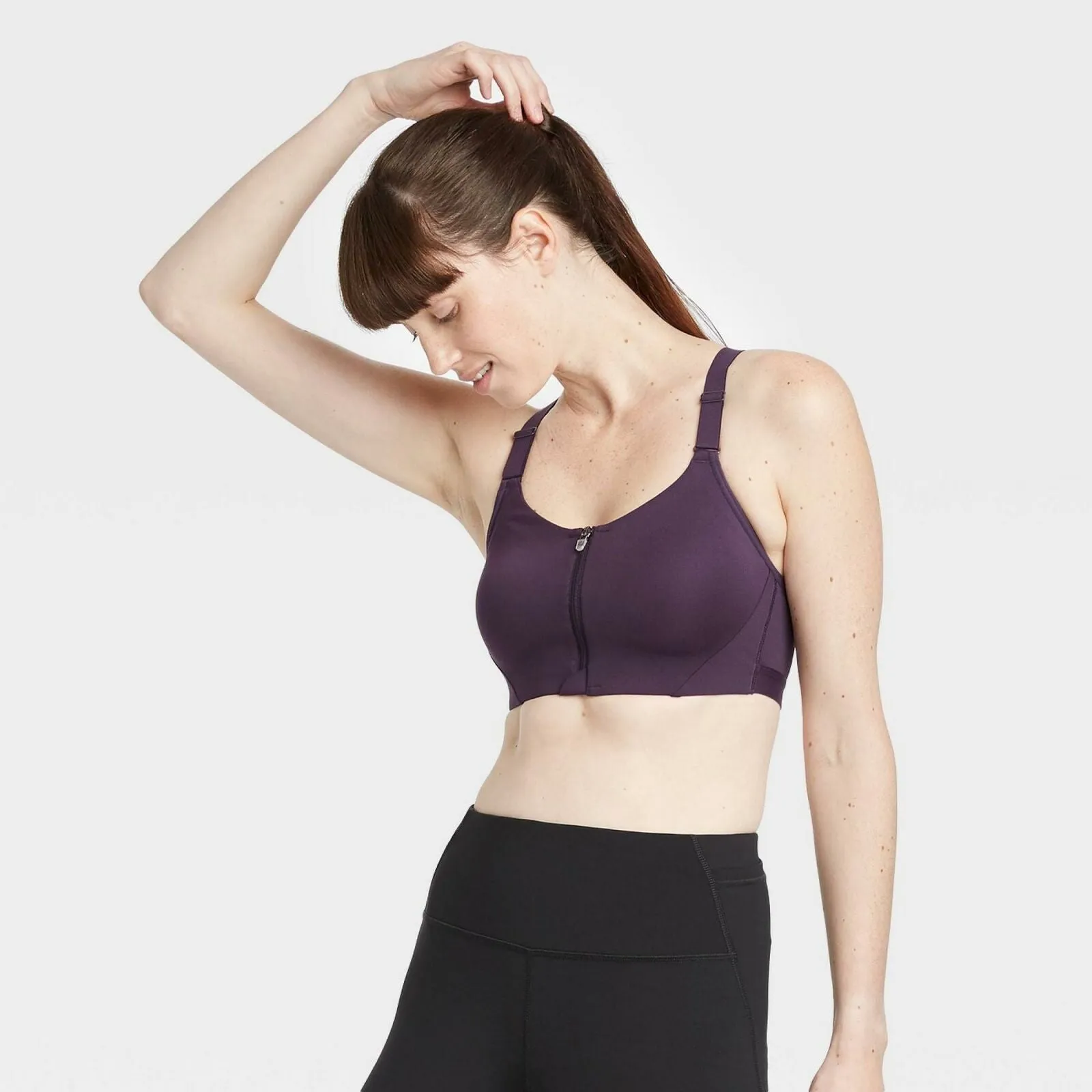 All In Motion Women's High Support Zip Front Sports Bra