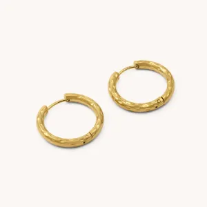 Allysa Textured Hoop Earrings, Gold