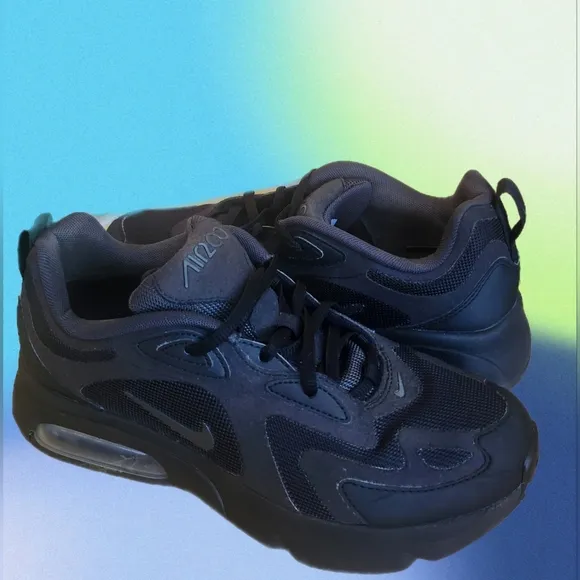 &quot;HOST PICK&quot; NIKE AIR MAX 200 TRIPLE BLACK YOUTH ATHLETIC SNEAKERS SIZE 6Y