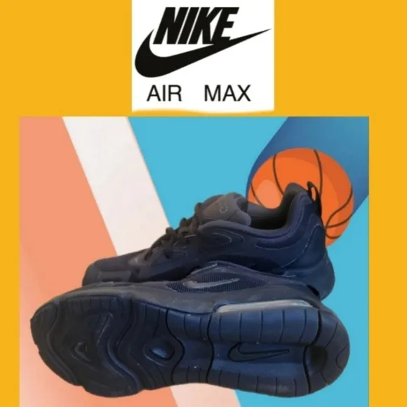 &quot;HOST PICK&quot; NIKE AIR MAX 200 TRIPLE BLACK YOUTH ATHLETIC SNEAKERS SIZE 6Y