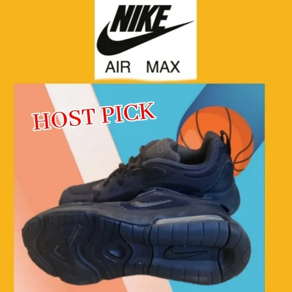 &quot;HOST PICK&quot; NIKE AIR MAX 200 TRIPLE BLACK YOUTH ATHLETIC SNEAKERS SIZE 6Y