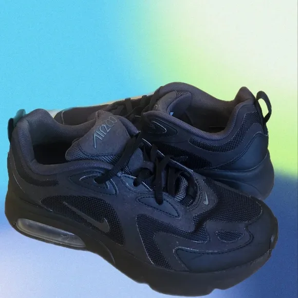 &quot;HOST PICK&quot; NIKE AIR MAX 200 TRIPLE BLACK YOUTH ATHLETIC SNEAKERS SIZE 6Y