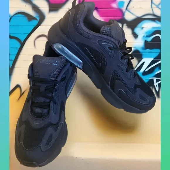 &quot;HOST PICK&quot; NIKE AIR MAX 200 TRIPLE BLACK YOUTH ATHLETIC SNEAKERS SIZE 6Y