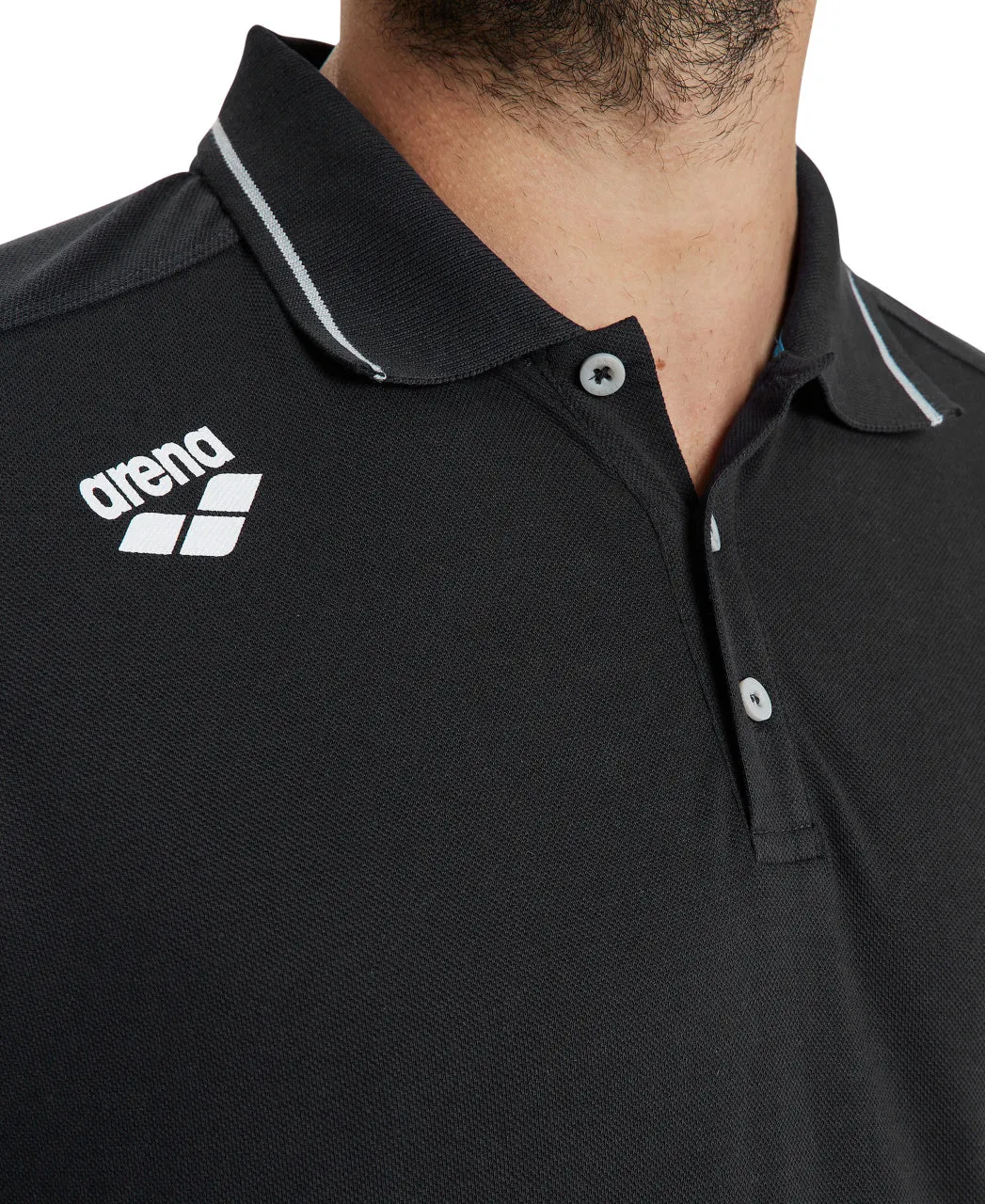 Arena Team Unisex Solid Cotton Polo Shirt - Black