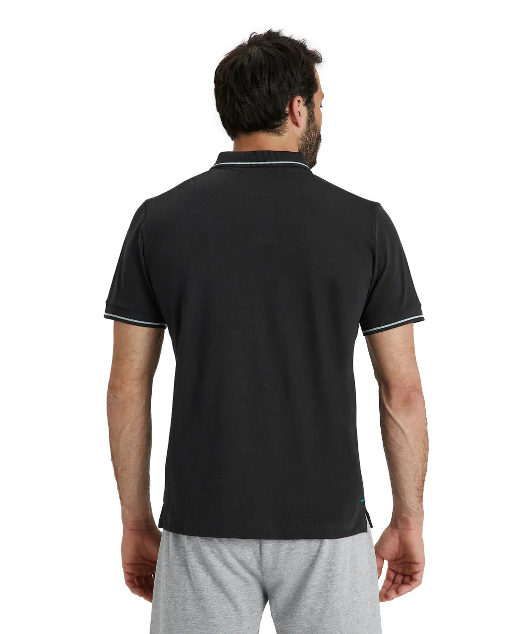 Arena Team Unisex Solid Cotton Polo Shirt - Black
