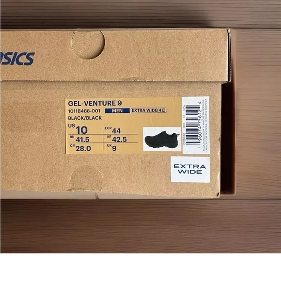 ASICS Gel Venture 9 Running Shoes Mens Black Size 10 (4E) Sneakers 1011B486 001