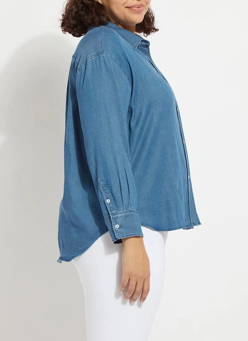 Bay Crop Chambray Shirt Curvy