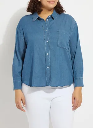 Bay Crop Chambray Shirt Curvy