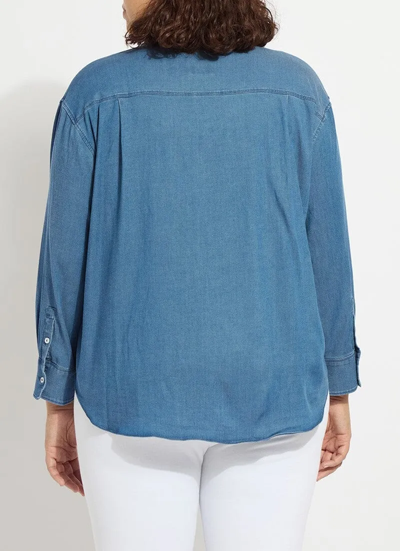 Bay Crop Chambray Shirt Curvy
