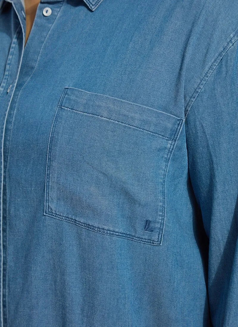 Bay Crop Chambray Shirt Curvy