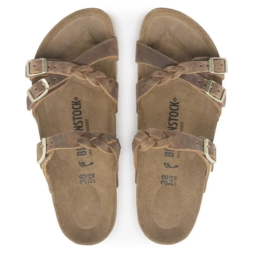 BIRKENSTOCK- FRANCA BRAIDED OILED LEATHER SANDAL