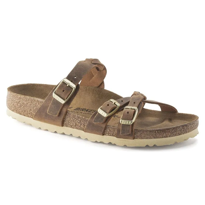 BIRKENSTOCK- FRANCA BRAIDED OILED LEATHER SANDAL