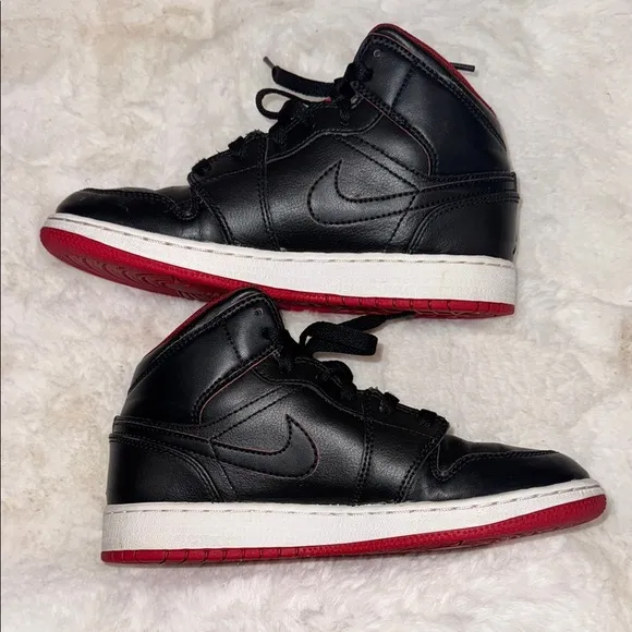 Black and Red Nike High-Top Sneakers