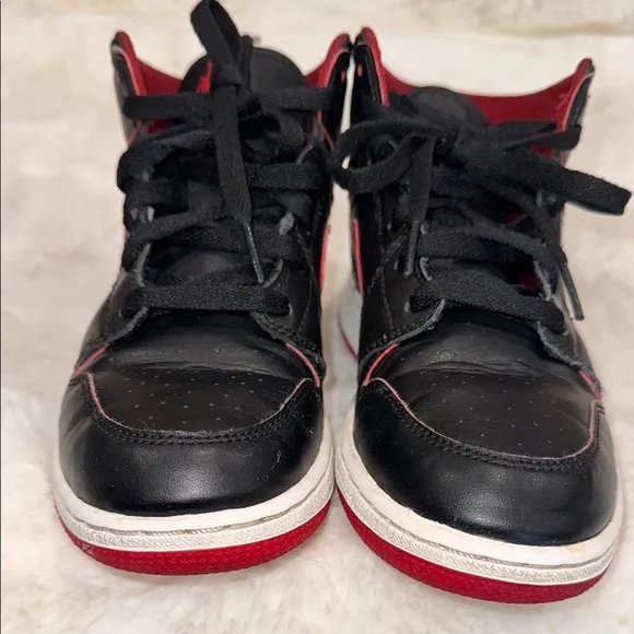 Black and Red Nike High-Top Sneakers