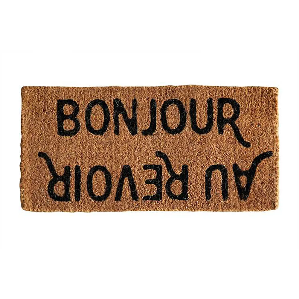 Bonjour! Au Revoir! Coir Doormat
