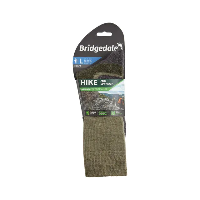 Bridgedale Hike Midweight Merino Performance Boot Original Mens - Green