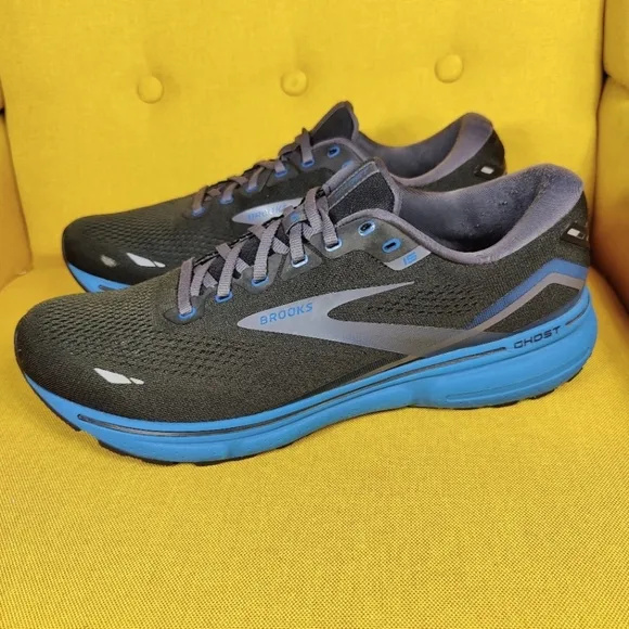 Brooks Ghost 15 Black Blue Athletic Running Sneakers Men's Shoes Size 14