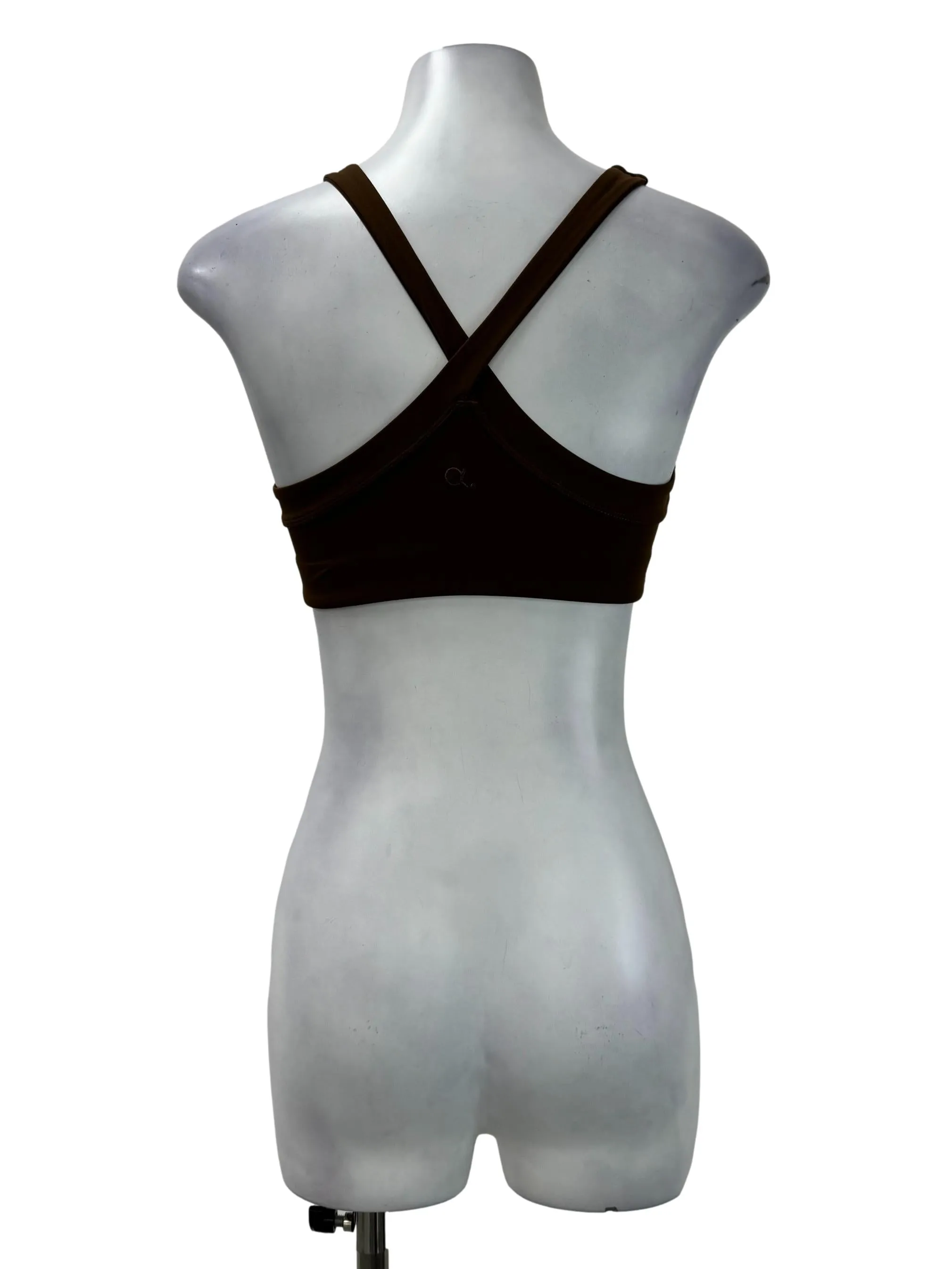 Brown Cross Strap Sports Bra