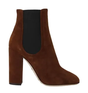 Brown Suede Heels Chelsea Boots