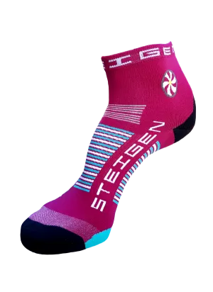 Burgundy Running Socks ¼ Length