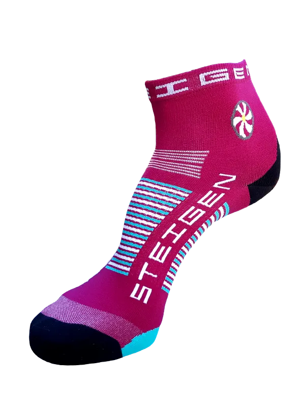 Burgundy Running Socks ¼ Length