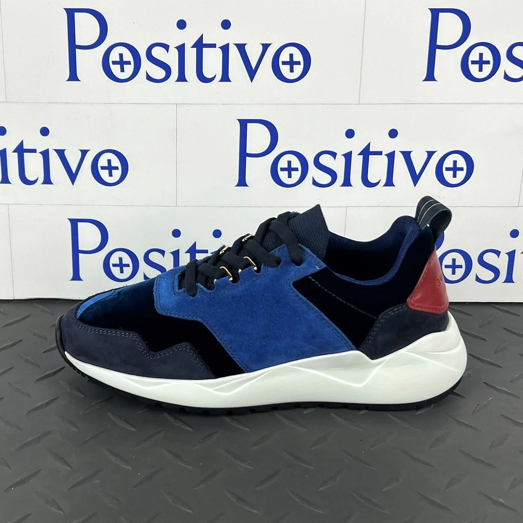 Buscemi Women's Ventura Velvet Navy Leather Sneakers