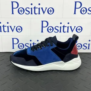 Buscemi Women's Ventura Velvet Navy Leather Sneakers