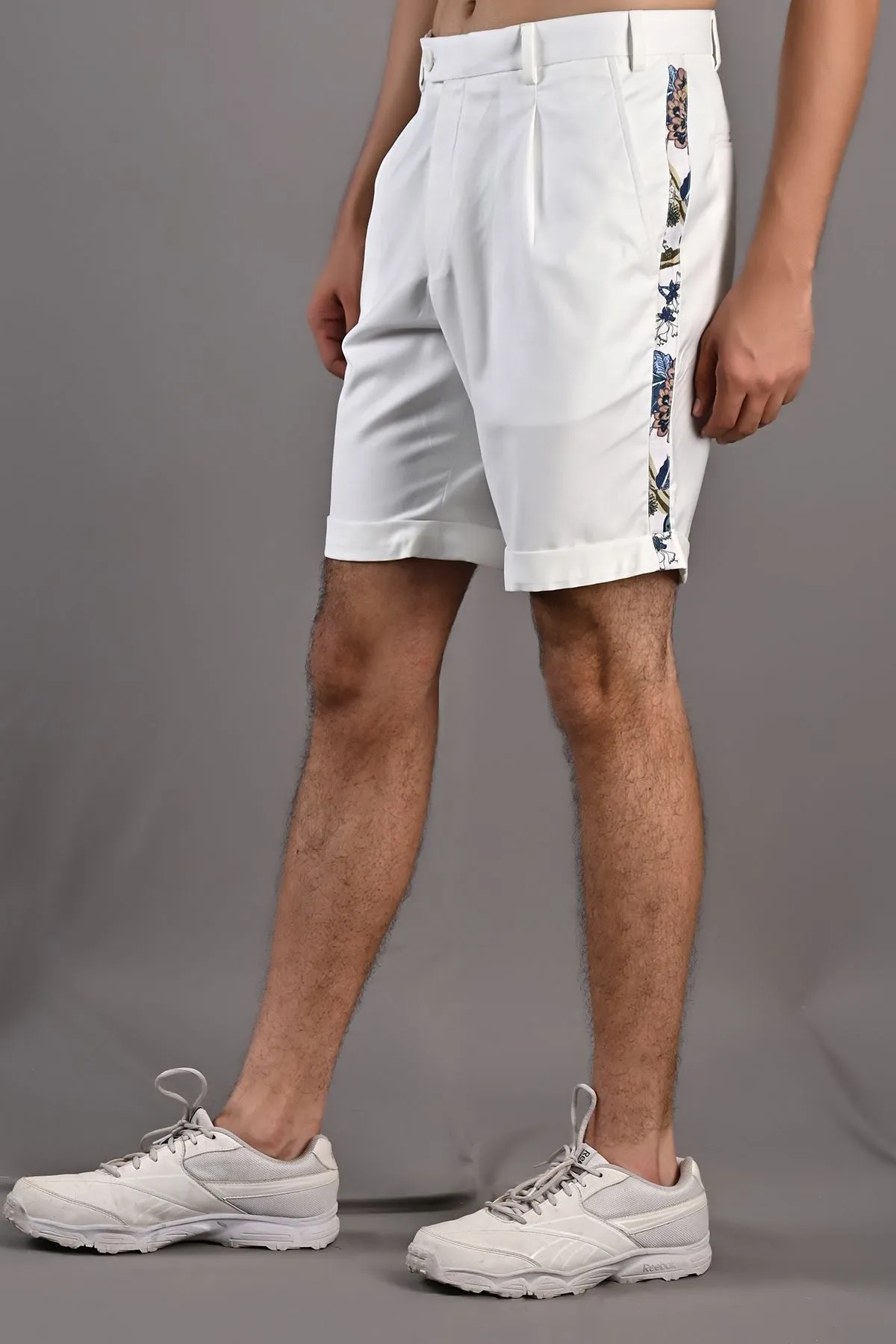 Caesar - Multi Blue Printed Shirt with Off-White Shorts Set