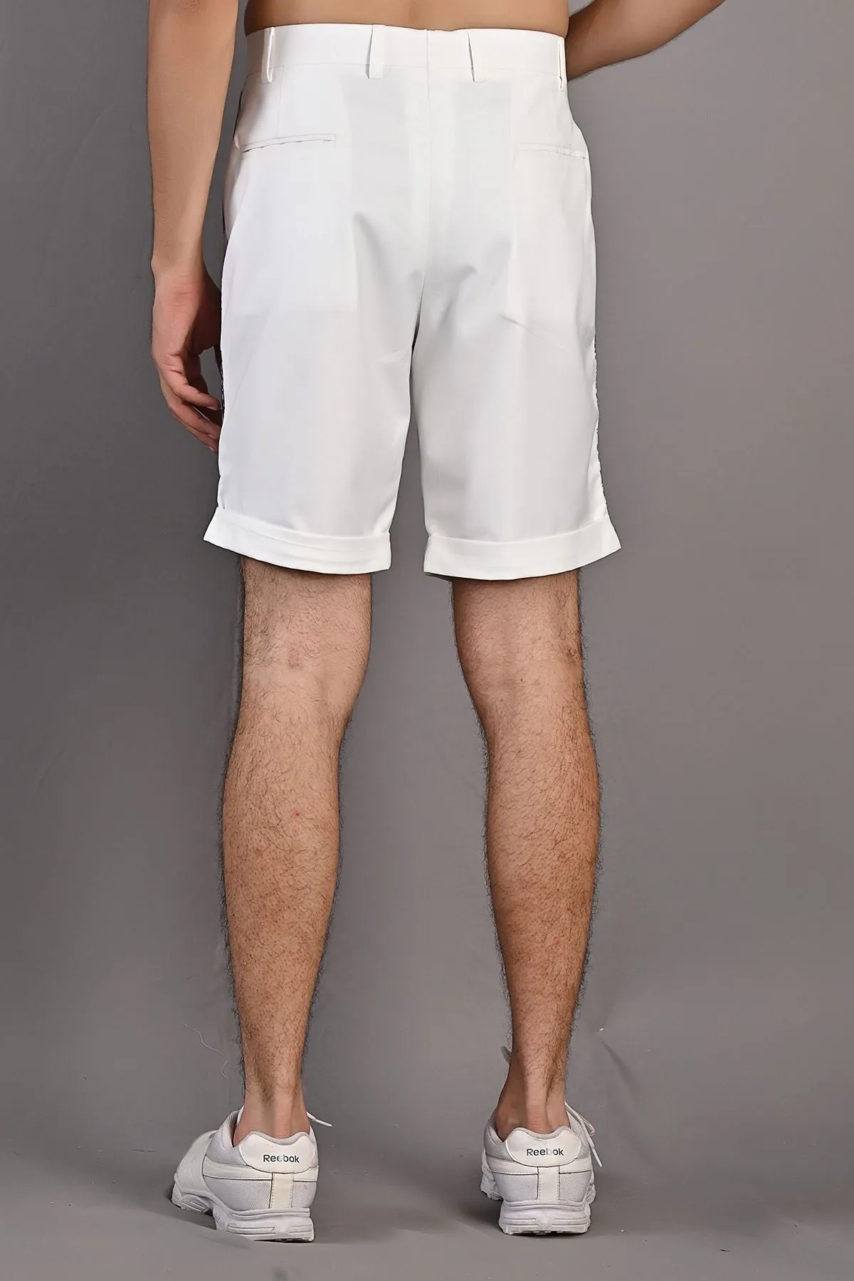 Caesar - Multi Blue Printed Shirt with Off-White Shorts Set