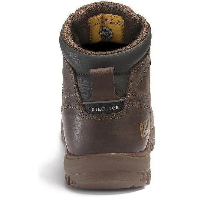 CAT Womens Mae Steel Toe Waterproof Work Shoe - Brown - P91011