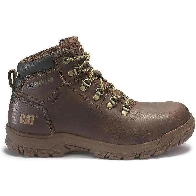 CAT Womens Mae Steel Toe Waterproof Work Shoe - Brown - P91011