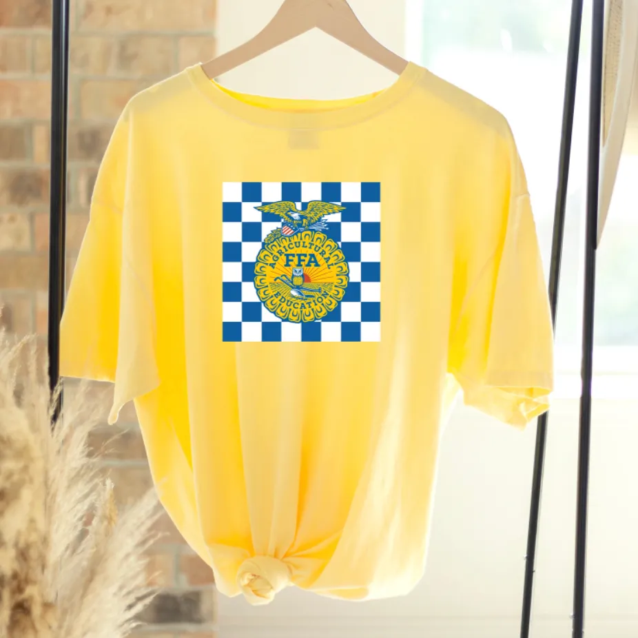 Checkered Emblem ComfortWash/ComfortColor T-Shirt (S-4XL) - Multiple Colors!