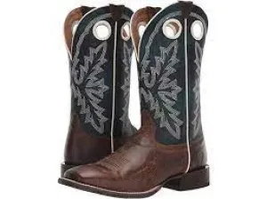 CL10029686 Cowboy Boot Ariat Mens  "Circuit Champ" Wood Smoke / Deep Azul
