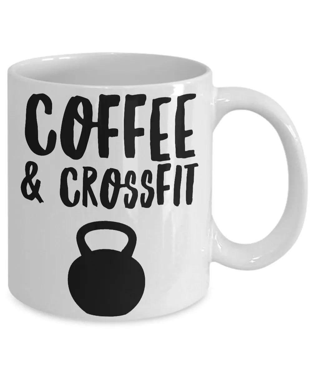 Coffee & Crossfit Mug Kettlebell Ceramic Coffee Cup for Exercise & Fitness Enthusiasts