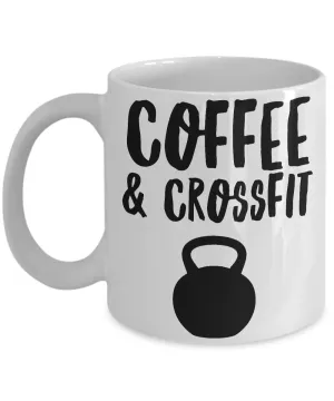 Coffee & Crossfit Mug Kettlebell Ceramic Coffee Cup for Exercise & Fitness Enthusiasts