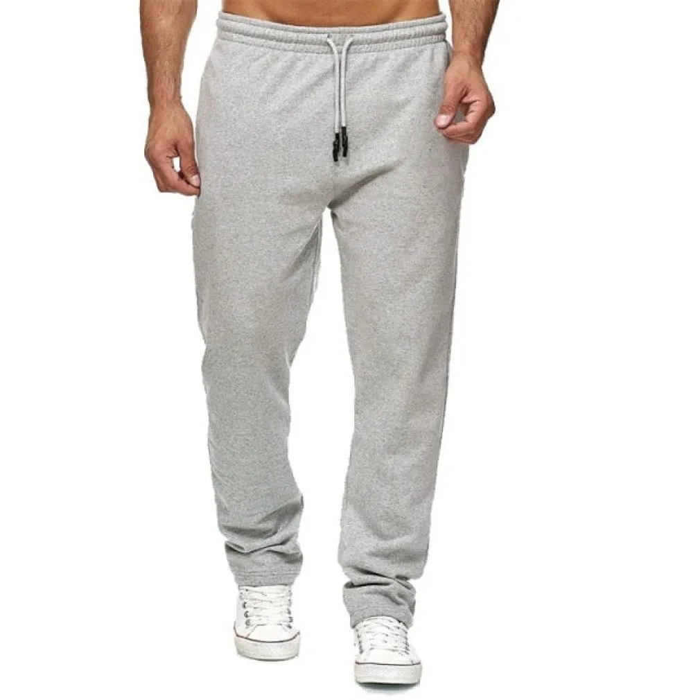 ContiNent 33 Men Bodybuilding Pant Autumn Spring Tracksuit Sweatpants Casual Solid Slim Trousers Drawstring Full Length Pants