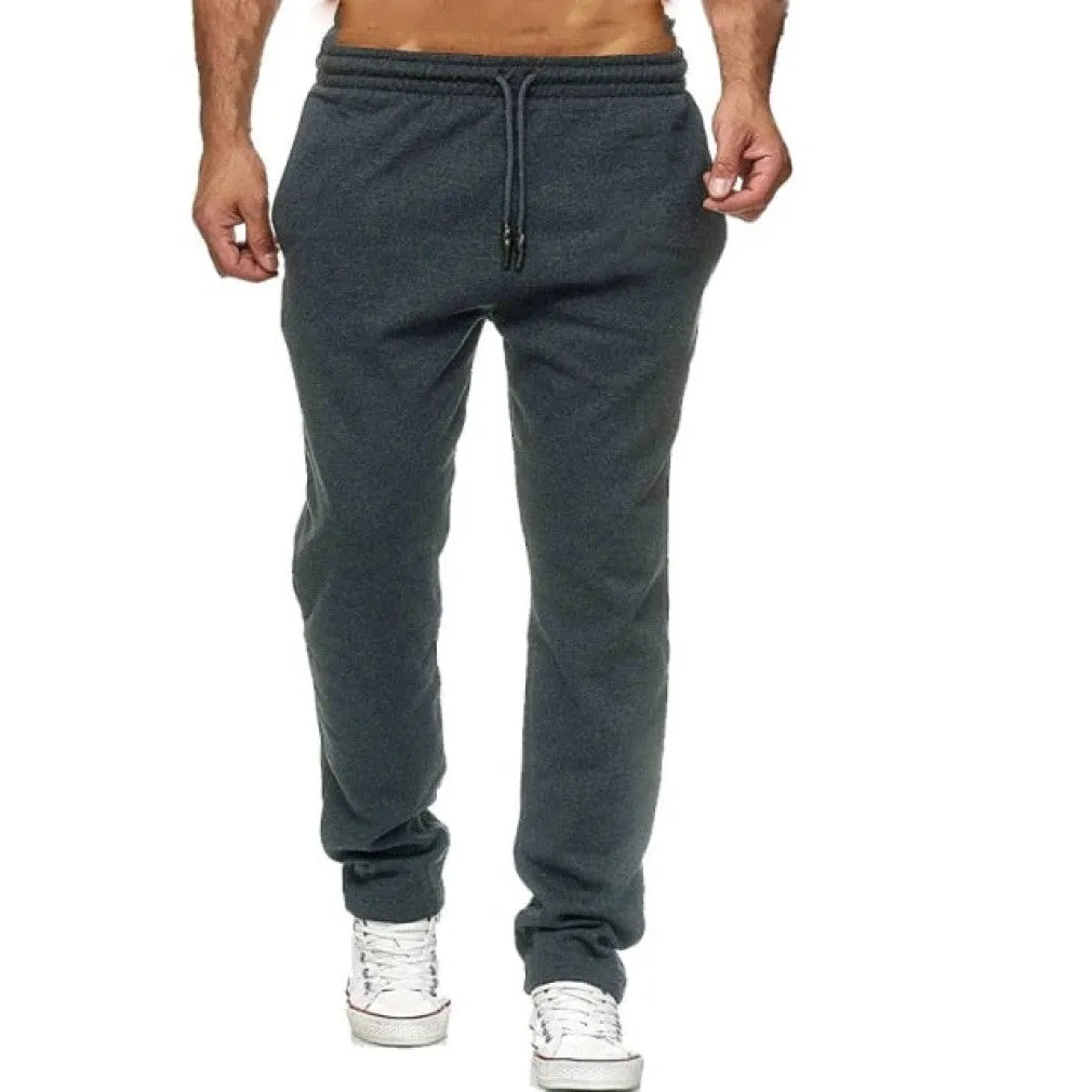 ContiNent 33 Men Bodybuilding Pant Autumn Spring Tracksuit Sweatpants Casual Solid Slim Trousers Drawstring Full Length Pants