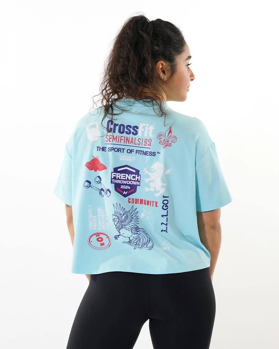 CrossFit® Baggy Top Patchwork - FRENCH THROWDOWN  overSized crop top