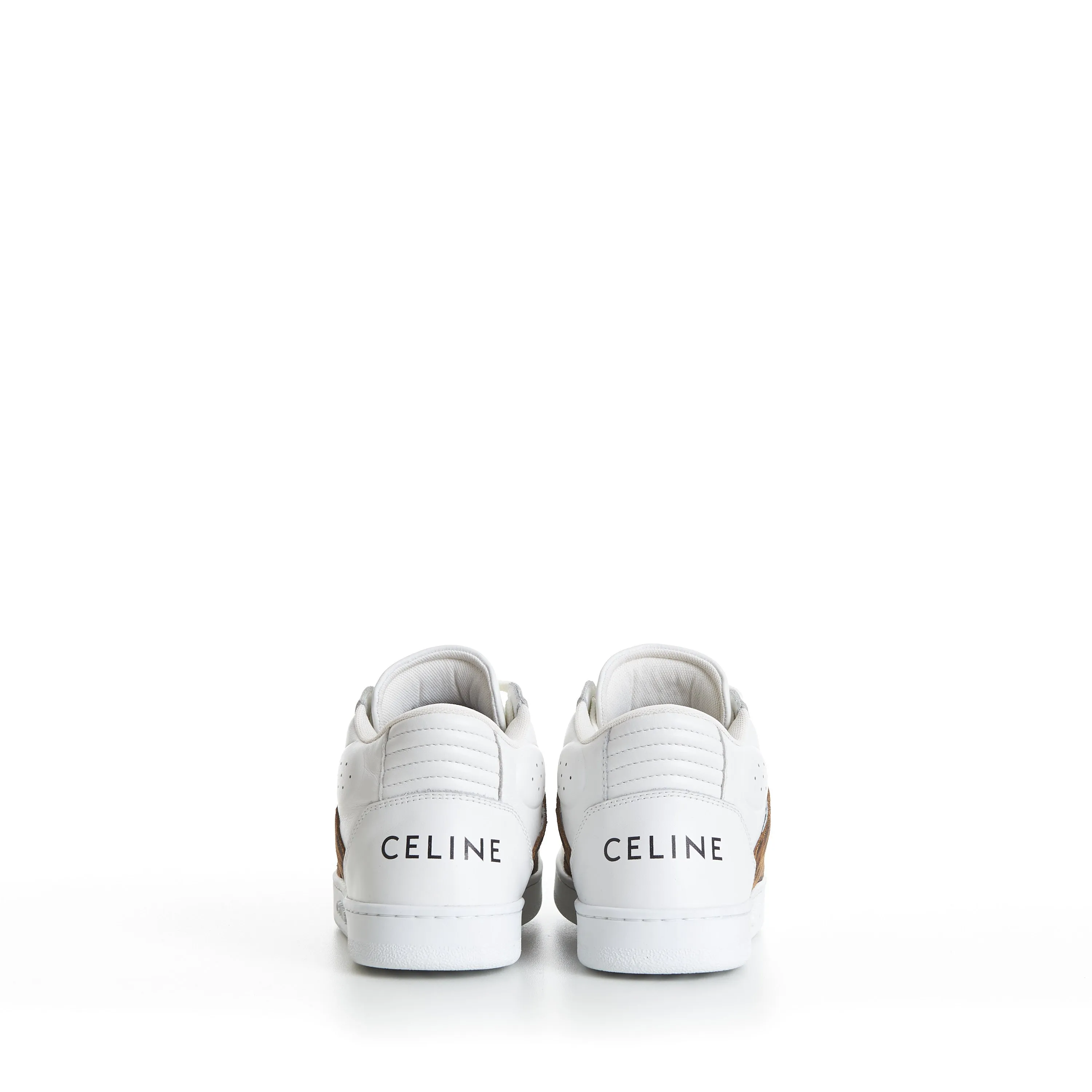 CT-02 Celine Trainer Mid Sneaker With Scratch In Calfskin & Leopard Printed