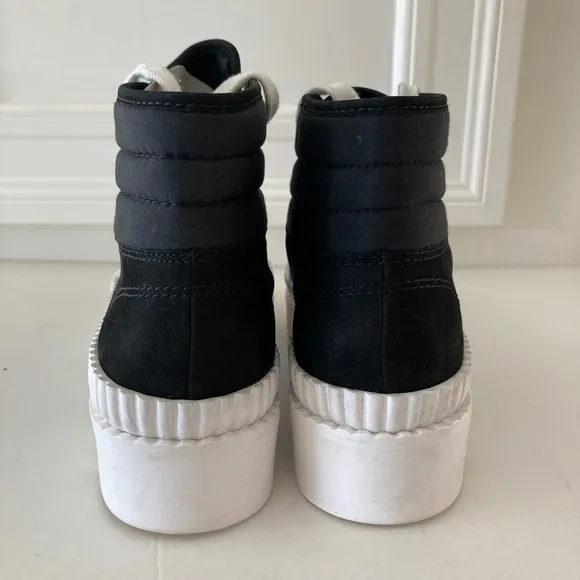 Dolce Vita Anthropologie High Top Black Suede Platform Sneakers Sz 9.5