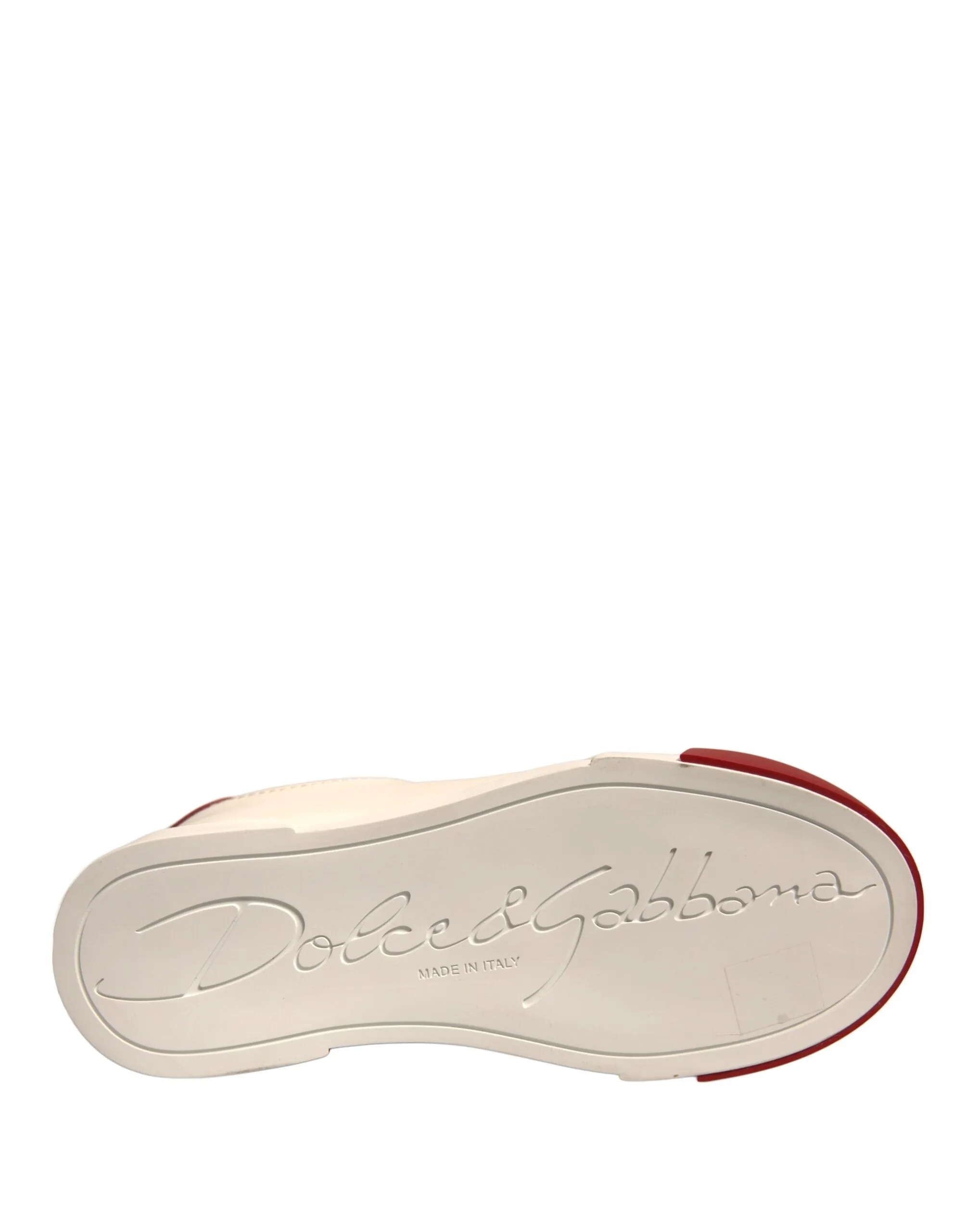 Dolce&Gabbana Portofino Women Ivory Sneakers Leather Flat Trainer Shoes EUR 35.5