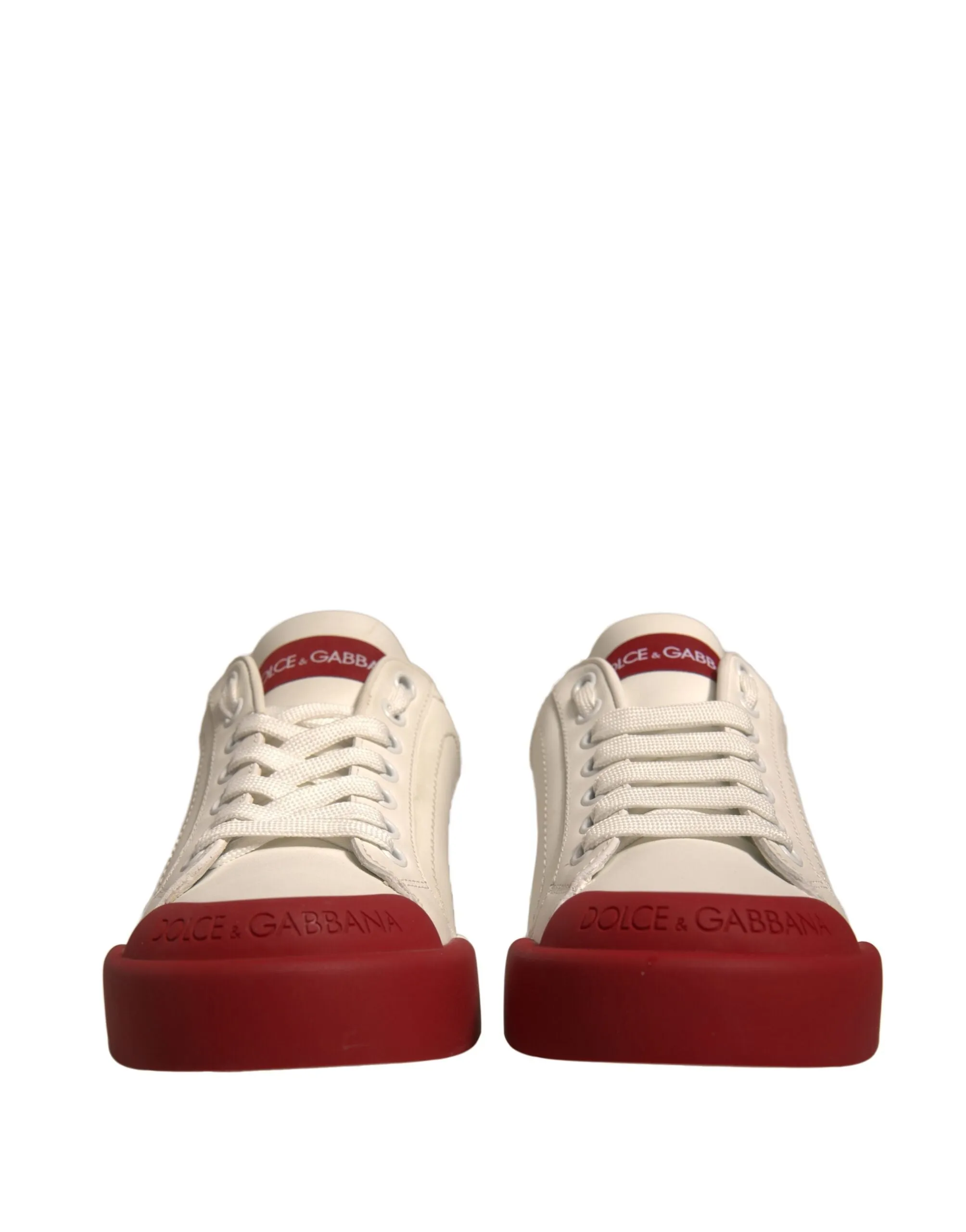 Dolce&Gabbana Portofino Women Ivory Sneakers Leather Flat Trainer Shoes EUR 35.5