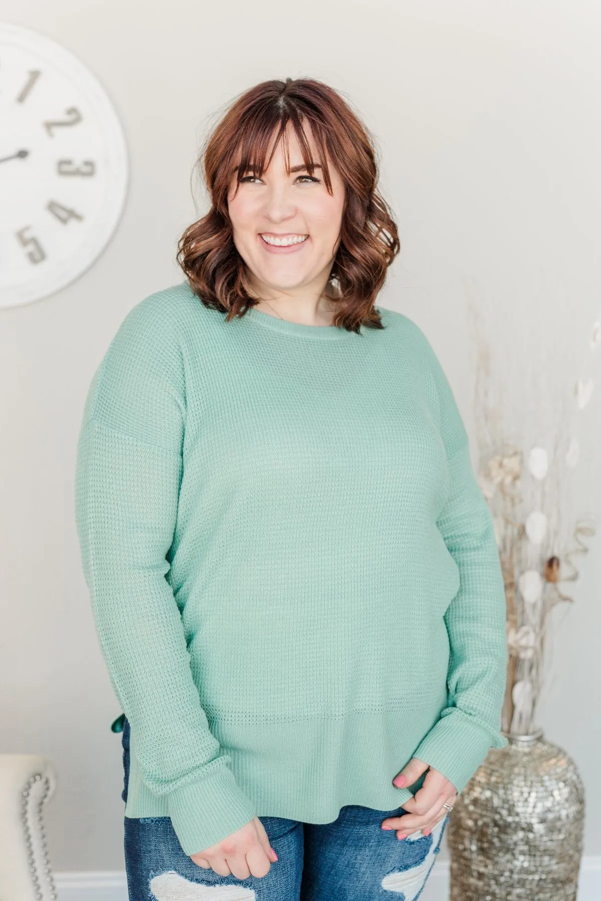 Dream About Us Knit Sweater- Seafoam