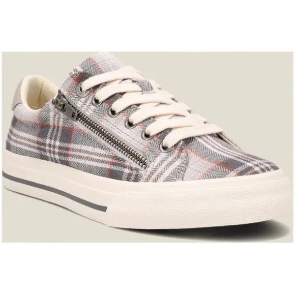 EUC - Taos Z-Soul Sneakers Gray plaid - Size 9